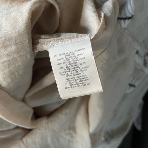 MAEVE/Anthro Boho Style Beige Embroidered Floral Dress, Spaghetti Strap—Size S•• - Picture 11 of 16